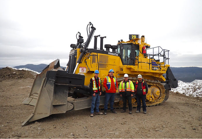 To help keep operations moving efficiently, Mount Polley recently purchased two new Komatsu D375A-8 crawler dozers.